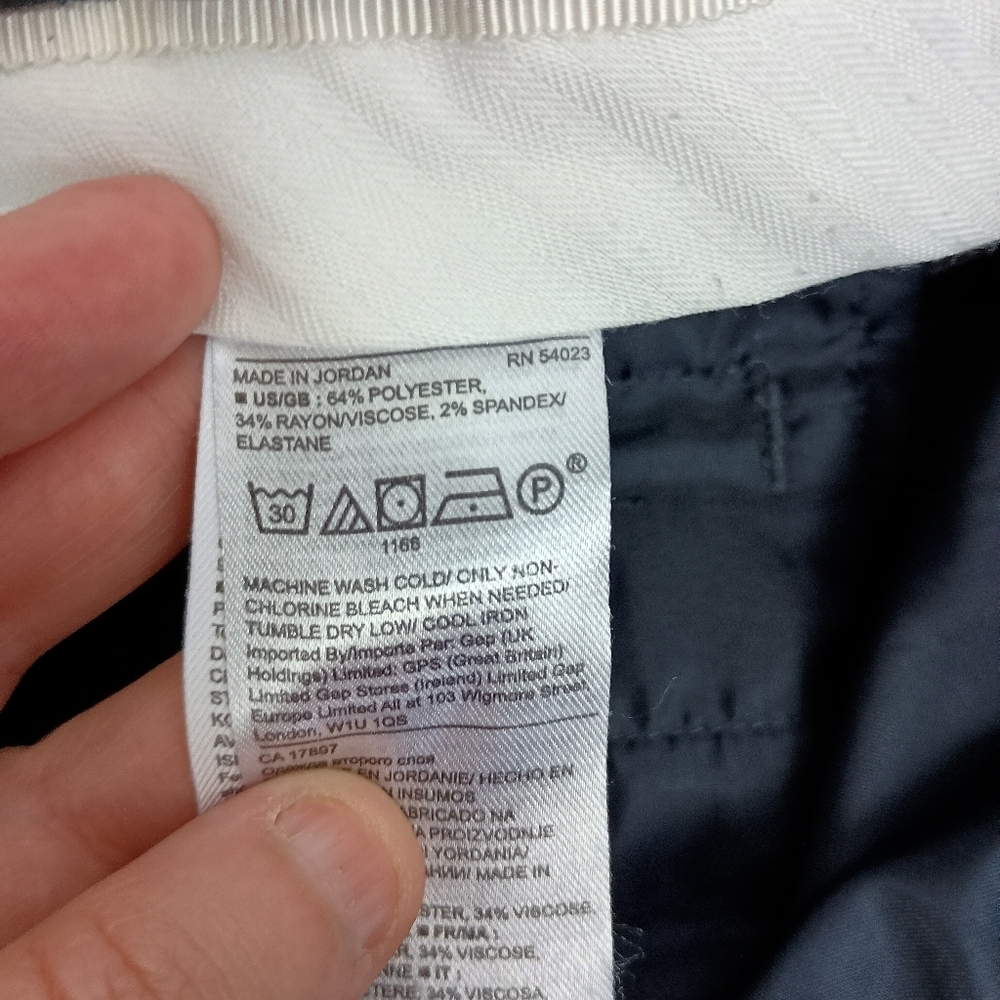 BANANA REPUBLIC Navy Blue White Dress Pants with Windowpane Pattern(#704)‎ - Picture 3 of 8